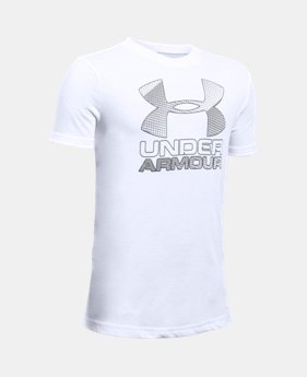 Best Seller Boys' UA Hybrid Big Logo T-Shirt 1 Color $14.99 to $18.99