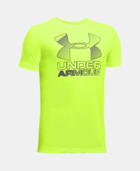 Best Seller Boys' UA Hybrid Big Logo T-Shirt 1 Color $19.99