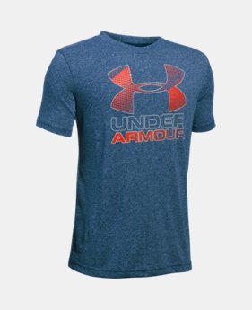 Best Seller Boys' UA Hybrid Big Logo T-Shirt 1 Color $19.99