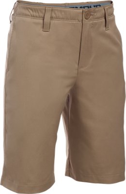 boys under armour khaki shorts