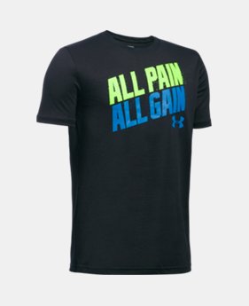 New Arrival Boys’ UA All Pain No Gain T-Shirt 1 Color $14.99
