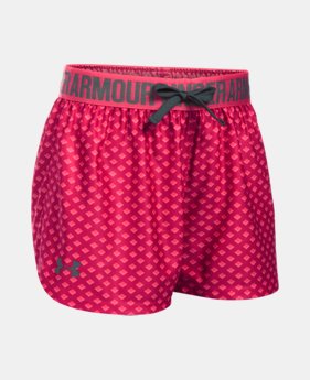 Girls' UA Play Up Printed Shorts 2 Colors $22.99