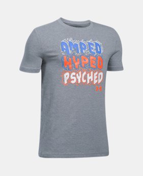 New Arrival Boys' UA Amped Hyped Psyched T-Shirt 1 Color $22.99