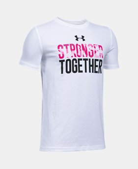 New Arrival Boys' UA PIP Stronger Together T-Shirt 1 Color $24.99