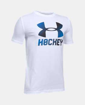 New Arrival Boys' UA Hockey Wordmark T-Shirt 1 Color $22.99