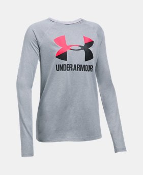 Girls' UA Big Logo Slash Long Sleeve 1 Color Available $29.99