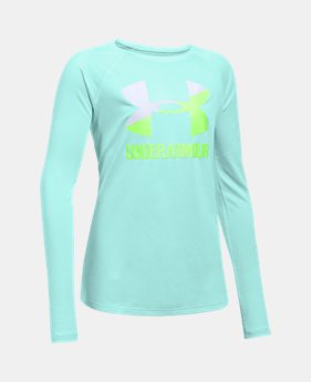 Girls' UA Big Logo Slash Long Sleeve 2 Colors Available $14.99 to $18.99