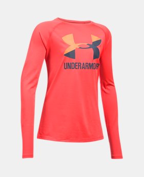 Girls' UA Big Logo Slash Long Sleeve 1 Color $24.99