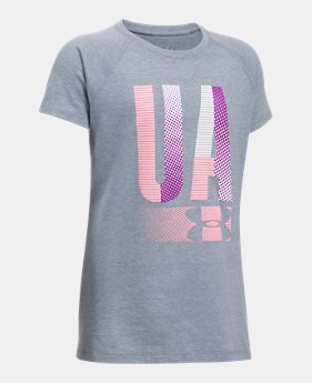 New Arrival Girls' UA Multiplex Logo Short Sleeve T-Shirt 1 Color $19.99
