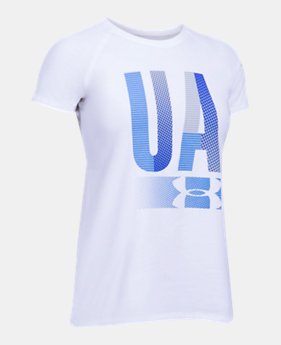 Girls' UA Multiplex Logo Short Sleeve T-Shirt LIMITED TIME: FREE SHIPPING 1 Color Available $17.24