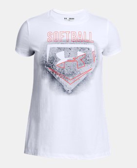 Girls' UA Softball Logo T-Shirt 1 Color $19.99