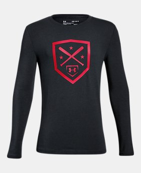 Boys' UA Homeplate Long Sleeve T-Shirt 1 Color Available $24.99