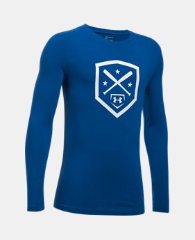 Boys' UA Homeplate Long Sleeve T-Shirt 3 Colors Available $24.99