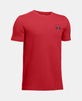 Boys' UA Freedom Flag T-Shirt 1 Color Available $14.99