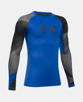 Boys' HeatGear® Armour Printed Long Sleeve 2 Colors $34.99