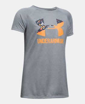 Best Seller Girls' UA Solid Big Logo Short Sleeve T-Shirt 4 Colors $14.99