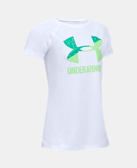 Best Seller Girls' UA Solid Big Logo Short Sleeve T-Shirt 1 Color $14.99