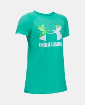 Best Seller Girls' UA Solid Big Logo Short Sleeve T-Shirt 2 Colors $14.99