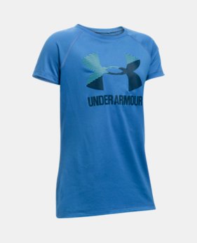 Best Seller Girls' UA Solid Big Logo Short Sleeve T-Shirt 1 Color $14.99