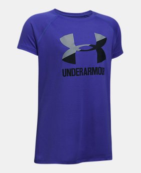 Best Seller Girls' UA Solid Big Logo Short Sleeve T-Shirt $14.99