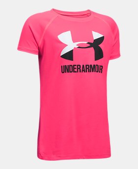 Best Seller Girls' UA Solid Big Logo Short Sleeve T-Shirt $14.99