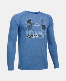 Boys' UA Hybrid Big Logo Long Sleeve T-Shirt 1 Color $29.99