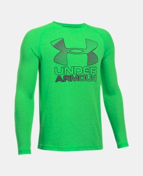 Boys' UA Hybrid Big Logo Long Sleeve T-Shirt 1 Color Available $29.99