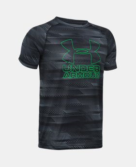 Best Seller Boys' UA Big Logo Hybrid Printed T-Shirt 2 Colors Available $12.5