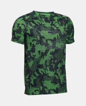 Best Seller Boys' UA Big Logo Hybrid Printed T-Shirt 5 Colors $17.99