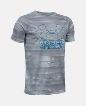 Best Seller Boys' UA Big Logo Hybrid Printed T-Shirt 3 Colors $19.99