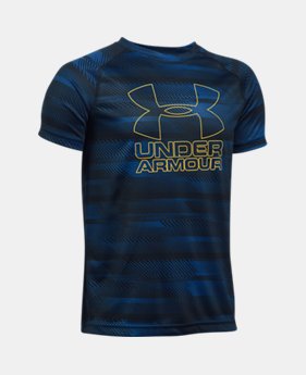 Best Seller Boys' UA Big Logo Hybrid Printed T-Shirt 3 Colors Available $12.5