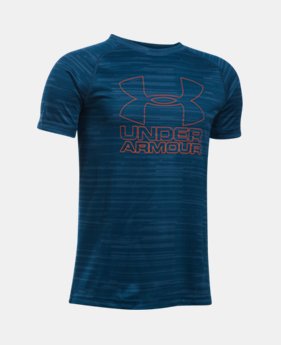 Best Seller Boys' UA Big Logo Hybrid Printed T-Shirt 1 Color Available $12.5