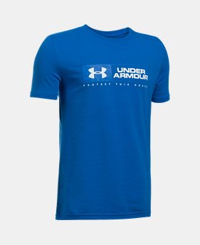 Boys' UA Knockout Bar Wordmark T-Shirt 1 Color $14.99
