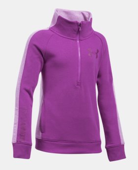 Girls' UA Stretch Fleece ½ Zip 2 Colors Available $29.99 to $37.99