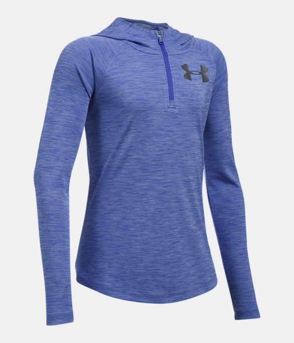 Girls' UA Tech™ ¼ Zip Printed Hoodie, CONSTELLATION PURPLE,