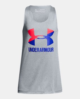 Girls' UA Big Logo Slash Tank 5 Colors Available $19.99