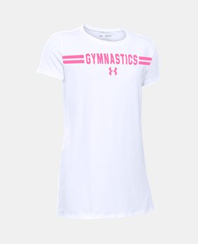 Girls' UA Gymnastics Wordmark Short Sleeve T-Shirt 1 Color $14.99