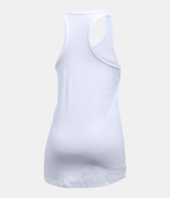 Girls' UA Knit Tank, White,