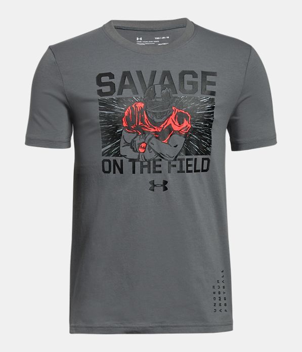Boys' UA Savage on The Field T-Shirt , Graphite,
