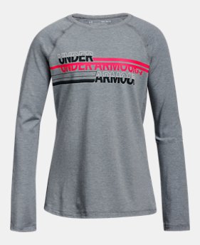 Girls' UA Cross Branded Long Sleeve 2 Colors $25