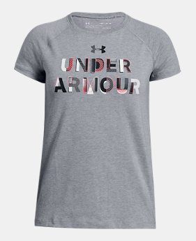 Girls' UA Asymmetric Branded T-Shirt 1 Color Available $20