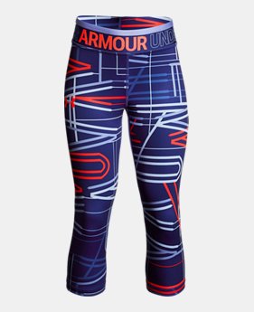 Girls' HeatGear® Armour Printed Capris 2 Colors $35