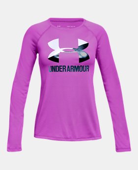 Girls' UA Big Logo Long Sleeve 5 Colors Available $25