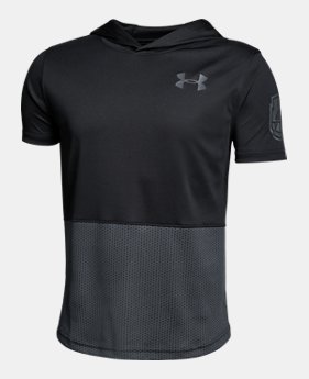Boys' UA Baseline Short Sleeve Hoodie 2 Colors Available $21 to $26.25