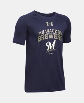 Boys' Milwaukee Brewers UA Tech™ T-Shirt 1 Color Available $24.99