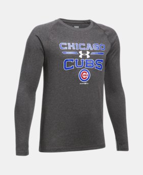 Boys' Chicago Cubs UA Tech™ Long Sleeve T-Shirt 1 Color $29.99