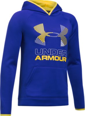 under armour blue and yellow hoodie