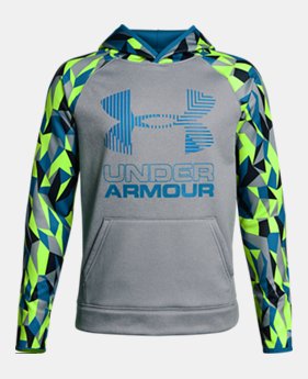New to Outlet Boys' Armour Fleece® Printed Big Logo Hoodie LIMITED TIME ONLY 6  Colors Available $31.49
