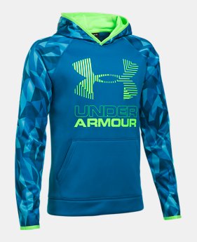 New to Outlet Boys' Armour Fleece® Printed Big Logo Hoodie LIMITED TIME ONLY 7 Colors Available $31.49
