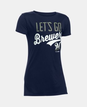 Girls' Milwaukee Brewers UA Tech™ T-Shirt 1 Color Available $24.99